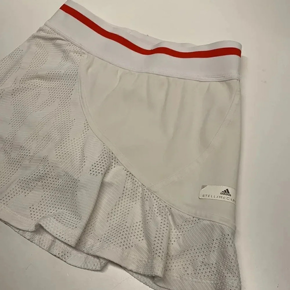 Stella McCartney adidas Court Skort Skirt Athletic Shorts White Red Size Medium - Picture 4 of 9